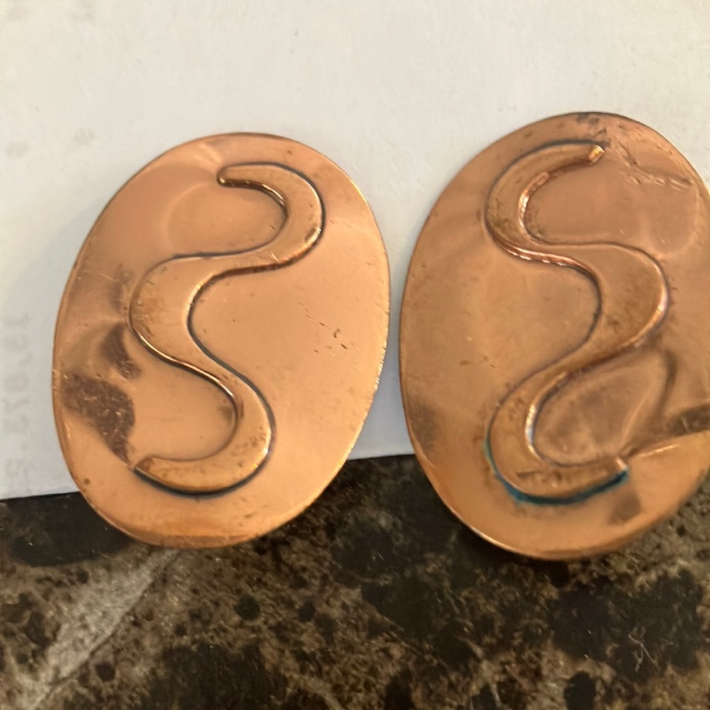 FINAL MARKDOWN Copper snake clip on earrings